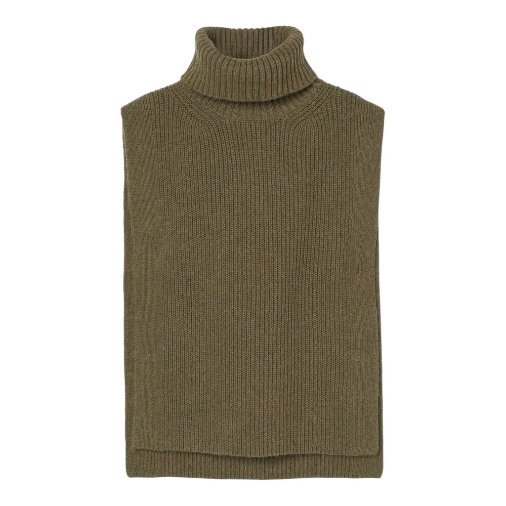 NWT H&M Knitted polo-neck collar - Khaki green One Size
